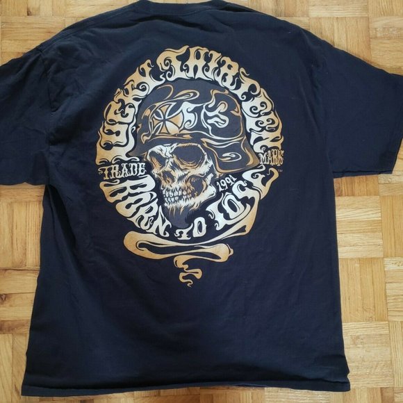 VGUC Lucky Thirteen 13 Born To Lose 1991 Skull Helmet Shirt - Picture 4 of 4